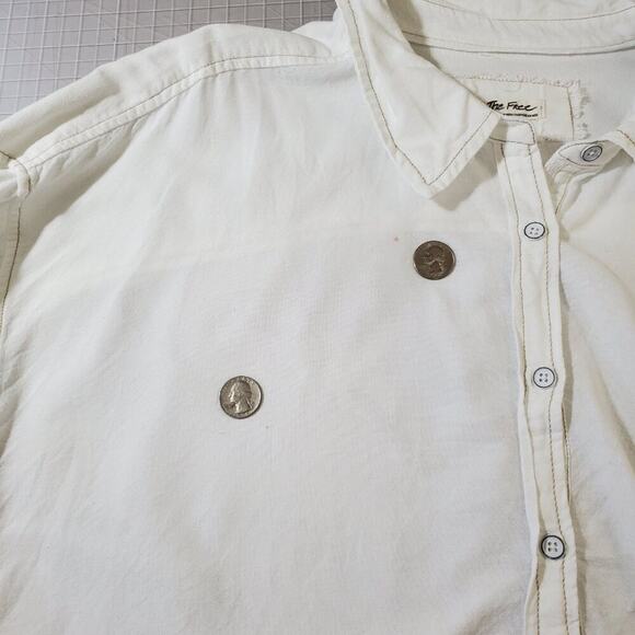 We The Free White Smock Oxford Shirt, women's size large, Oversized, Slouchy - Picture 7 of 13